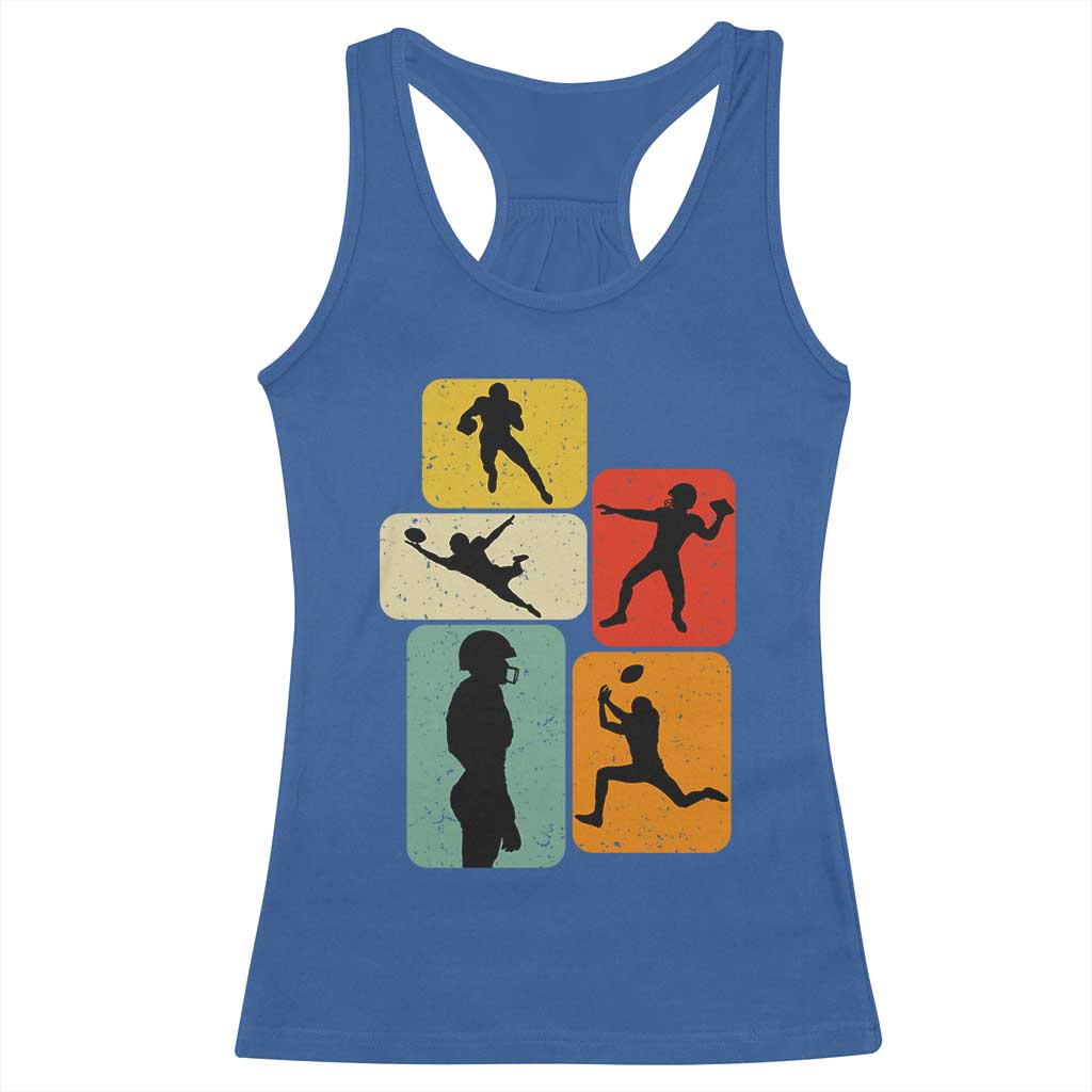 American Football Player Retro Vintage Sport Lover Racerback Tank Top TS11 Royal Blue Print Your Wear