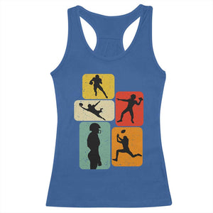 American Football Player Retro Vintage Sport Lover Racerback Tank Top TS11 Royal Blue Print Your Wear