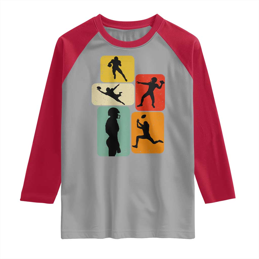 American Football Player Retro Vintage Sport Lover Raglan Shirt TS11 Sport Gray Red Print Your Wear