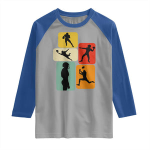 American Football Player Retro Vintage Sport Lover Raglan Shirt - Print Your Wear