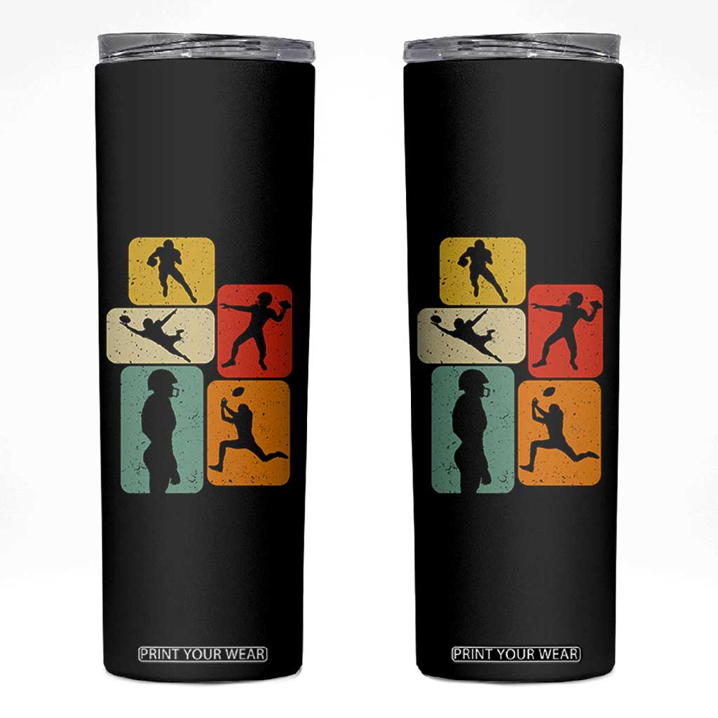 American Football Player Retro Vintage Sport Lover Skinny Tumbler TS11 Black Print Your Wear