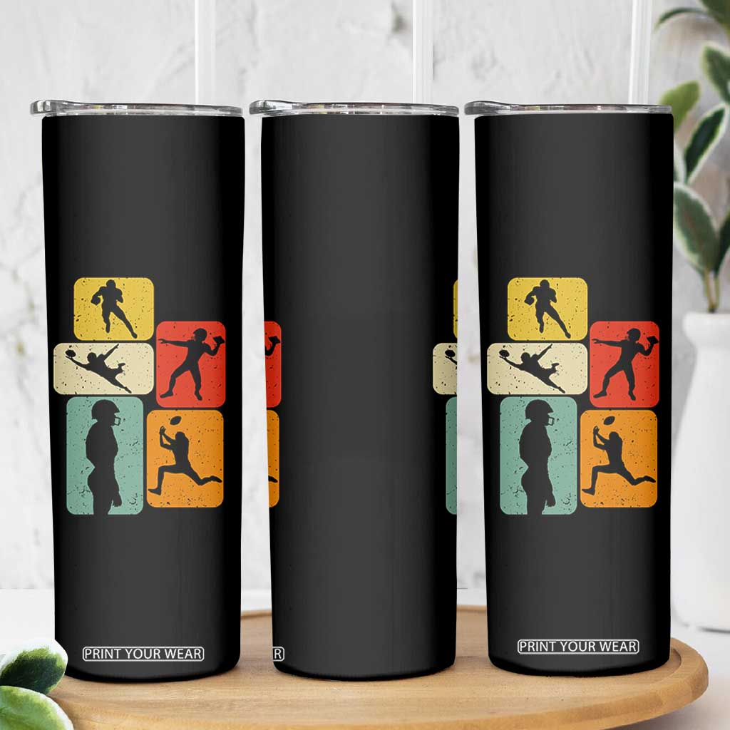 American Football Player Retro Vintage Sport Lover Skinny Tumbler - Print Your Wear