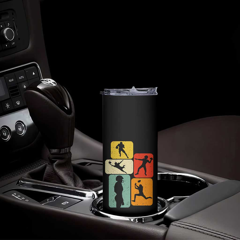 American Football Player Retro Vintage Sport Lover Skinny Tumbler - Print Your Wear