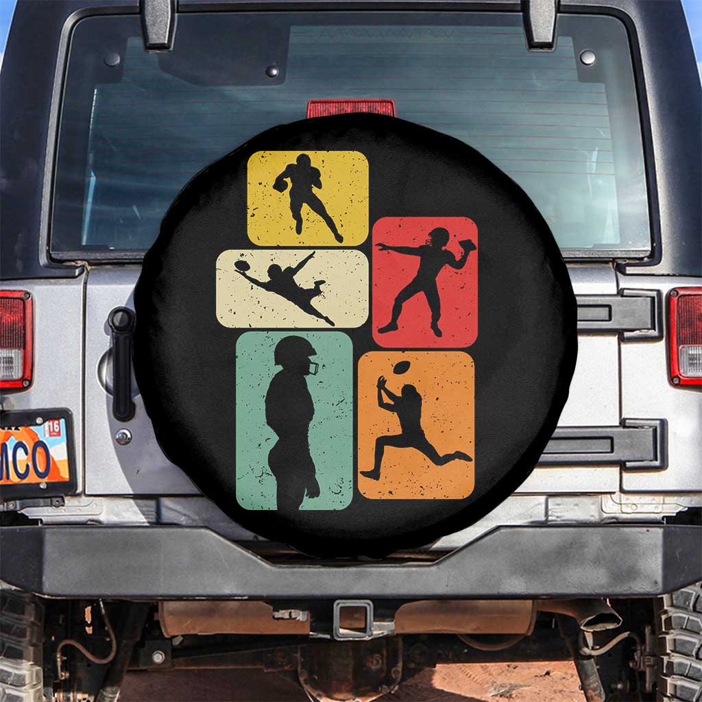 American Football Player Retro Vintage Sport Lover Spare Tire Cover - Print Your Wear