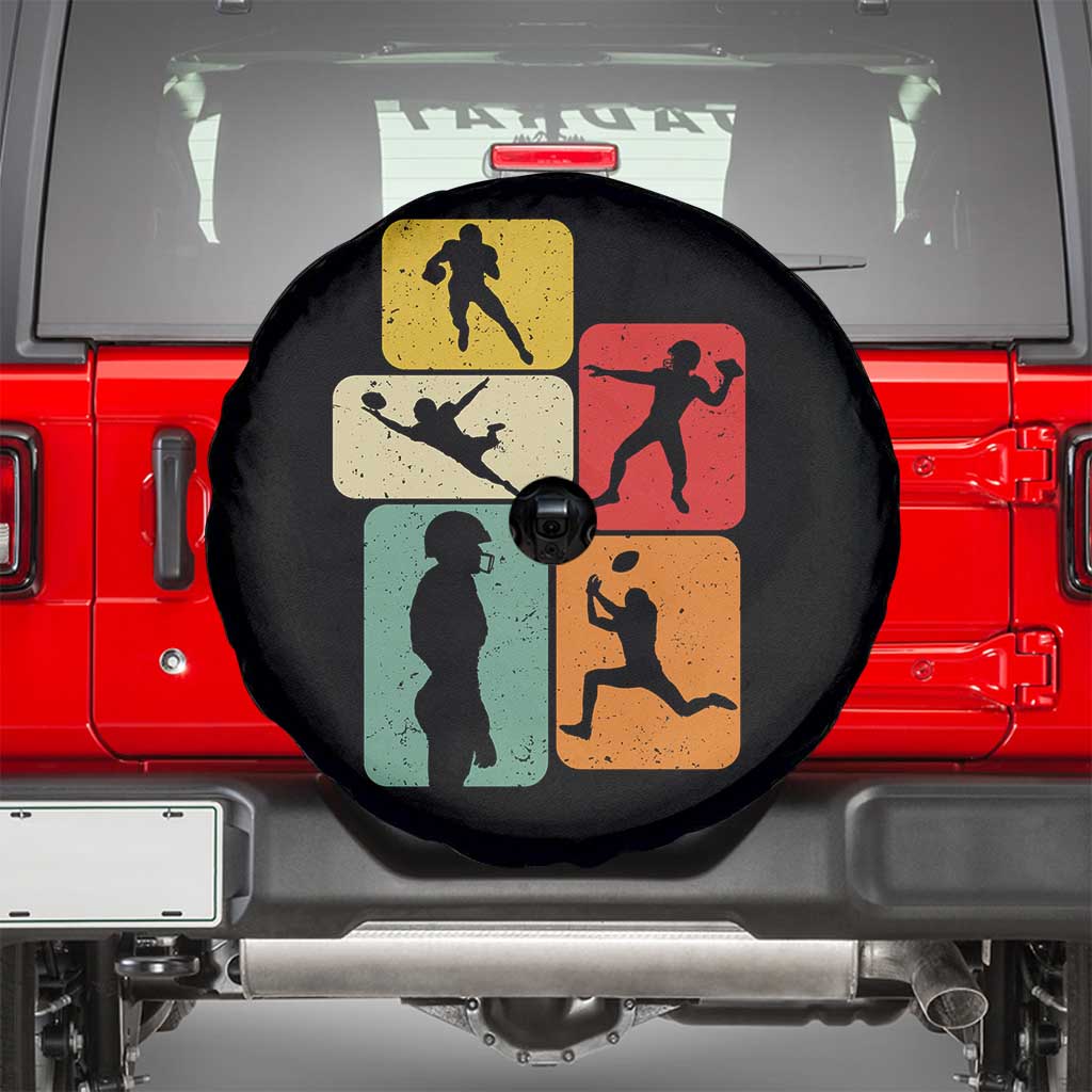 American Football Player Retro Vintage Sport Lover Spare Tire Cover TS11 Black Print Your Wear