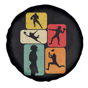 American Football Player Retro Vintage Sport Lover Spare Tire Cover - Print Your Wear