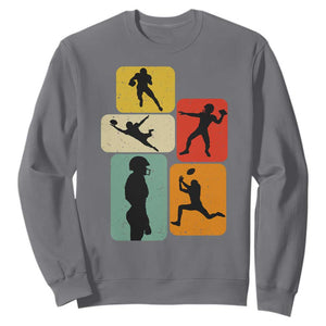 American Football Player Retro Vintage Sport Lover Sweatshirt TS11 Charcoal Print Your Wear