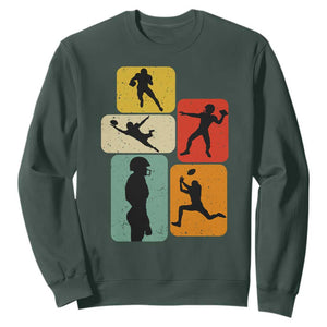 American Football Player Retro Vintage Sport Lover Sweatshirt TS11 Dark Forest Green Print Your Wear