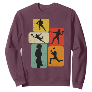 American Football Player Retro Vintage Sport Lover Sweatshirt TS11 Maroon Print Your Wear