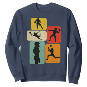 American Football Player Retro Vintage Sport Lover Sweatshirt TS11 Navy Print Your Wear