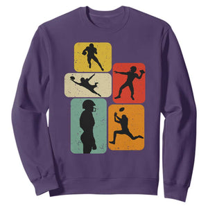 American Football Player Retro Vintage Sport Lover Sweatshirt TS11 Purple Print Your Wear
