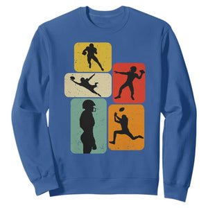 American Football Player Retro Vintage Sport Lover Sweatshirt TS11 Royal Blue Print Your Wear