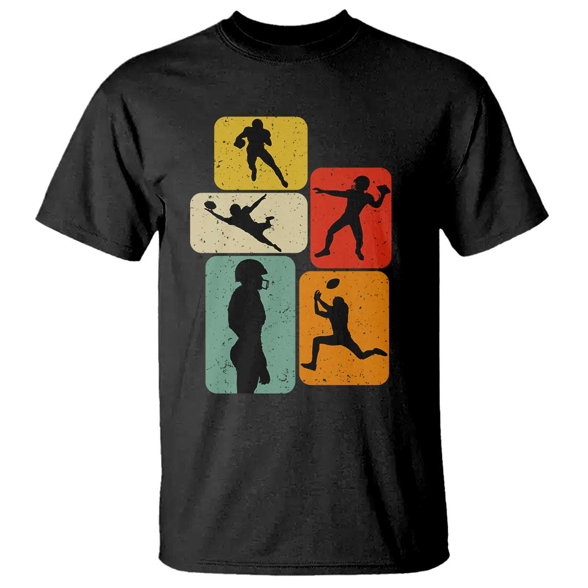 American Football Player Retro Vintage Sport Lover T Shirt TS11 Black Print Your Wear