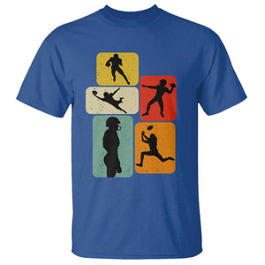 American Football Player Retro Vintage Sport Lover T Shirt TS11 Royal Blue Print Your Wear