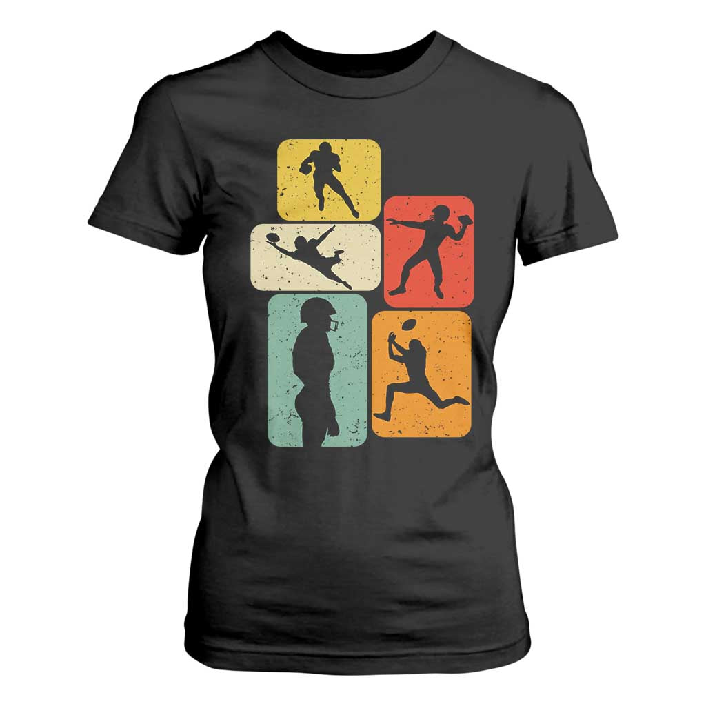 American Football Player Retro Vintage Sport Lover T Shirt For Women TS11 Black Print Your Wear