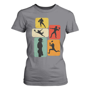 American Football Player Retro Vintage Sport Lover T Shirt For Women TS11 Charcoal Print Your Wear