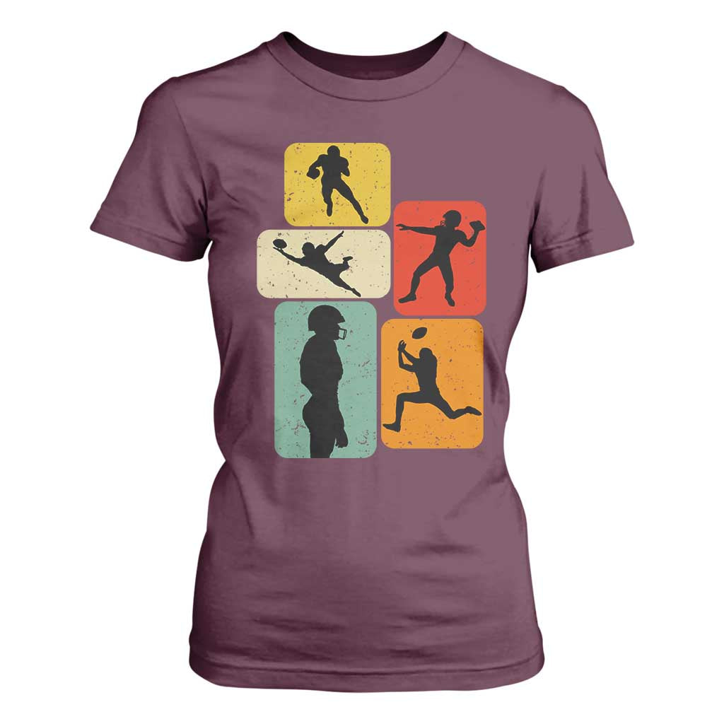 American Football Player Retro Vintage Sport Lover T Shirt For Women TS11 Maroon Print Your Wear