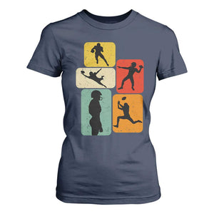 American Football Player Retro Vintage Sport Lover T Shirt For Women TS11 Navy Print Your Wear