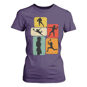 American Football Player Retro Vintage Sport Lover T Shirt For Women TS11 Purple Print Your Wear