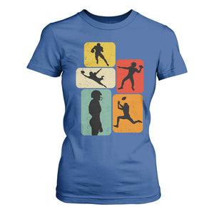 American Football Player Retro Vintage Sport Lover T Shirt For Women TS11 Royal Blue Print Your Wear