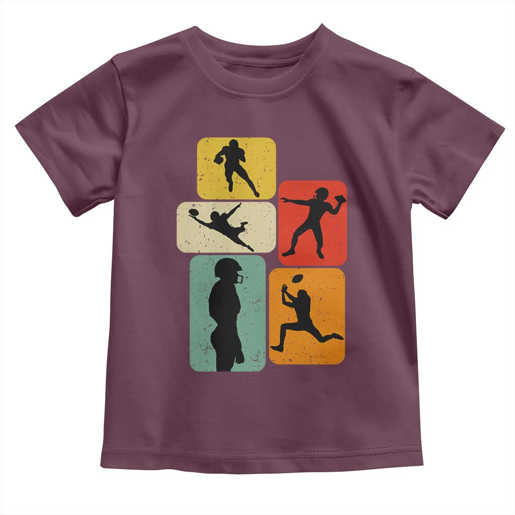 American Football Player Retro Vintage Sport Lover Toddler T Shirt TS11 Maroon Print Your Wear