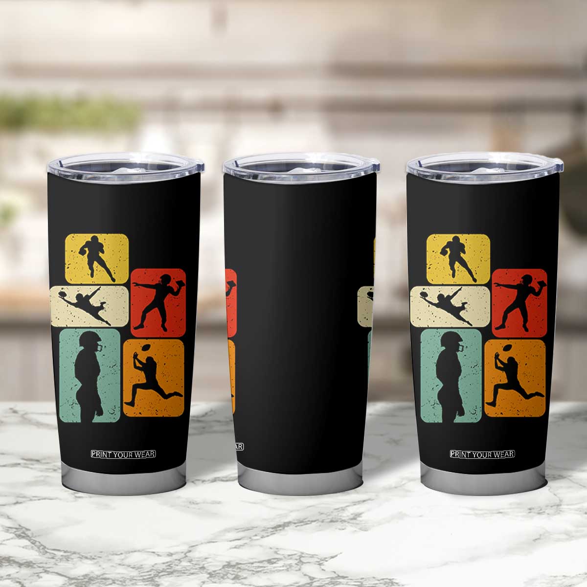 American Football Player Retro Vintage Sport Lover Tumbler Cup TS11 Print Your Wear