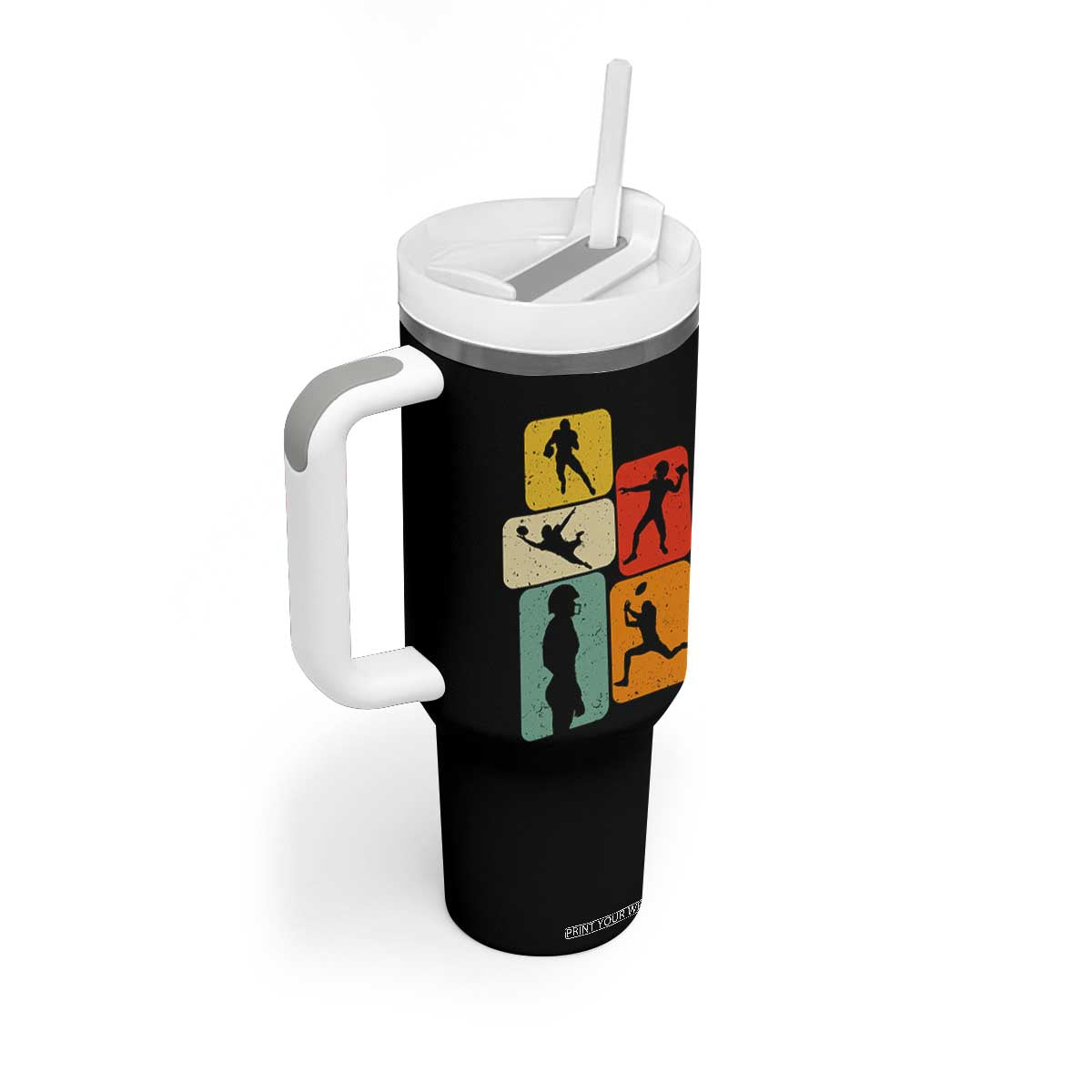 American Football Player Retro Vintage Sport Lover Tumbler With Handle TS11 Print Your Wear