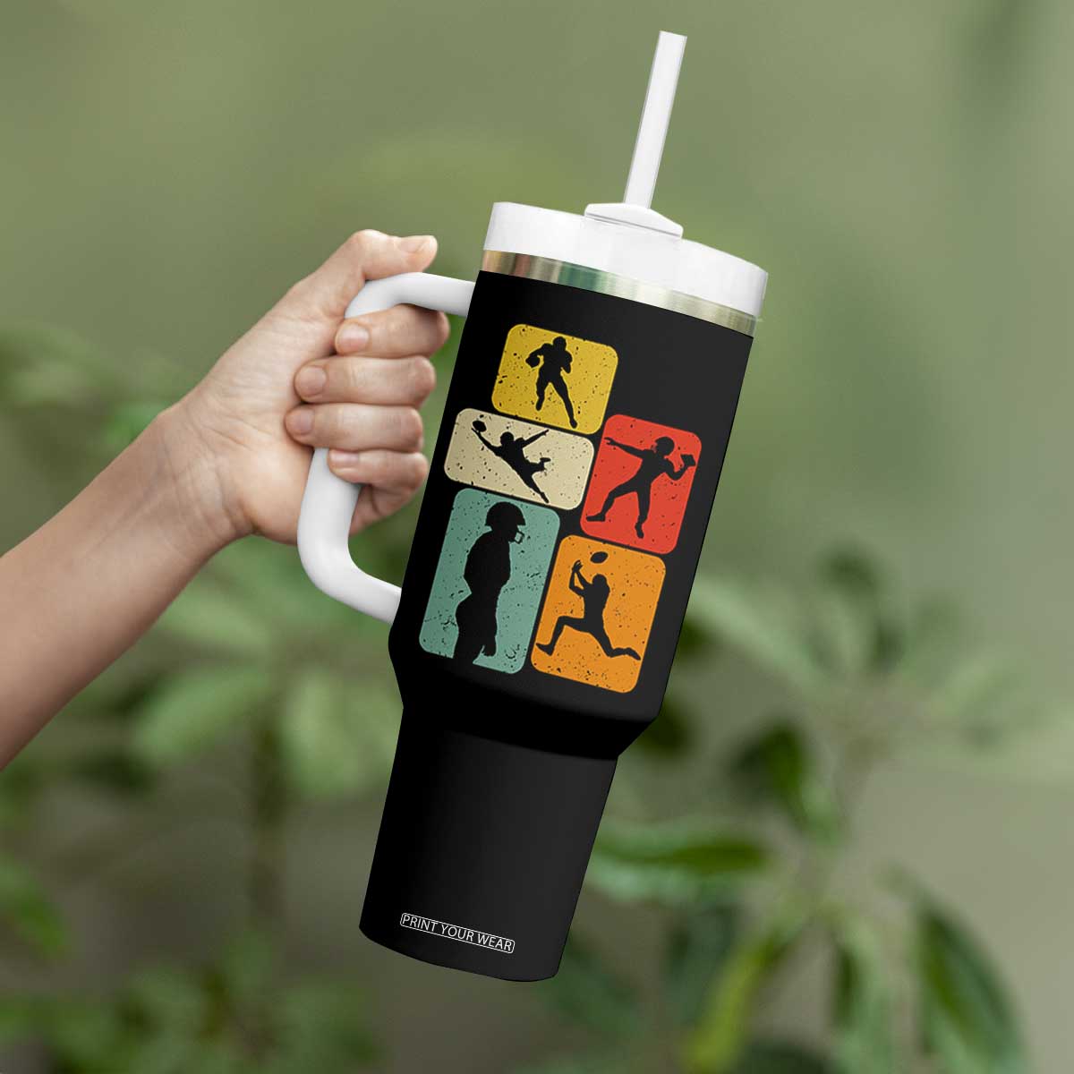 American Football Player Retro Vintage Sport Lover Tumbler With Handle TS11 Print Your Wear