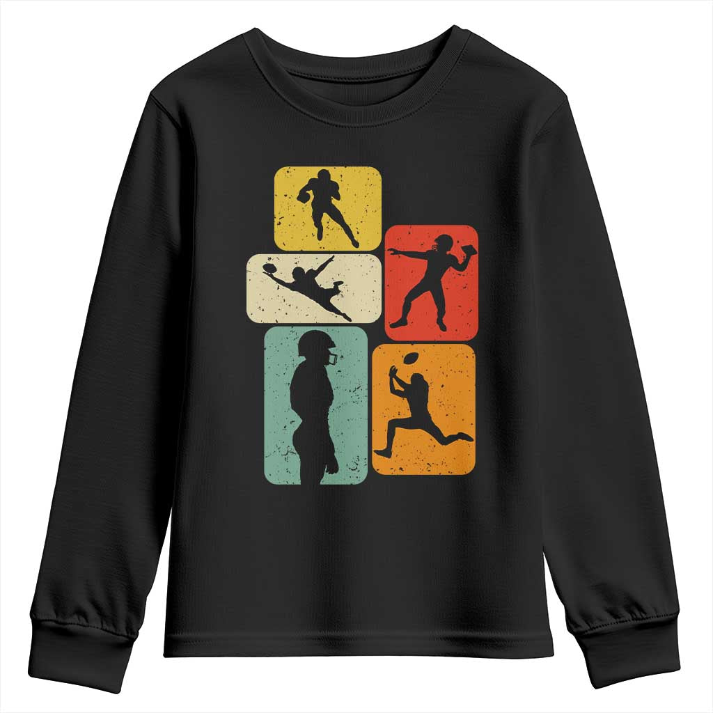 American Football Player Retro Vintage Sport Lover Youth Sweatshirt TS11 Black Print Your Wear