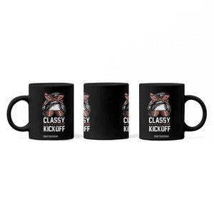 Funny Classy Until Kickoff Coffee Mug American Football Game Day Messy Bun - Print Your Wear