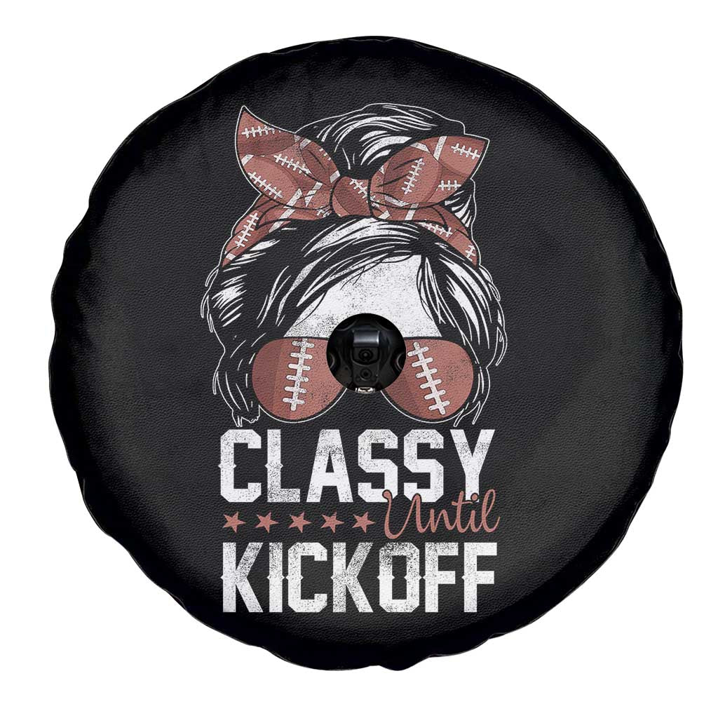 Funny Classy Until Kickoff Spare Tire Cover American Football Game Day Messy Bun TS11 Print Your Wear