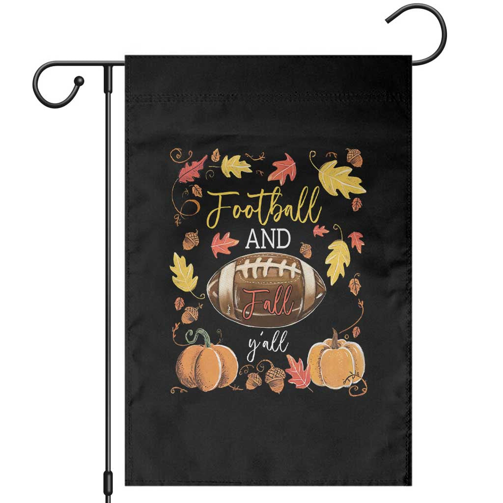 Football And Fall Yall Garden Flag Fall Season American Football - Print Your Wear