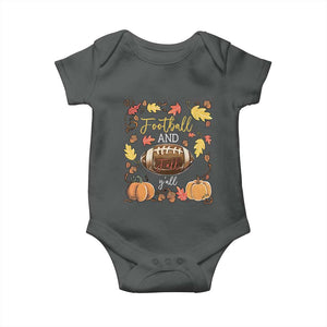 Football And Fall Yall Baby Onesie Fall Season American Football TS11 Dark Heather Print Your Wear