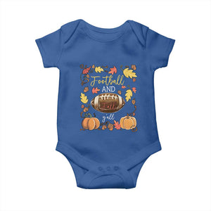 Football And Fall Yall Baby Onesie Fall Season American Football TS11 Royal Blue Print Your Wear