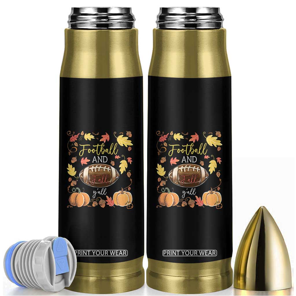Football And Fall Yall Bullet Tumbler Fall Season American Football TS11 Black Print Your Wear