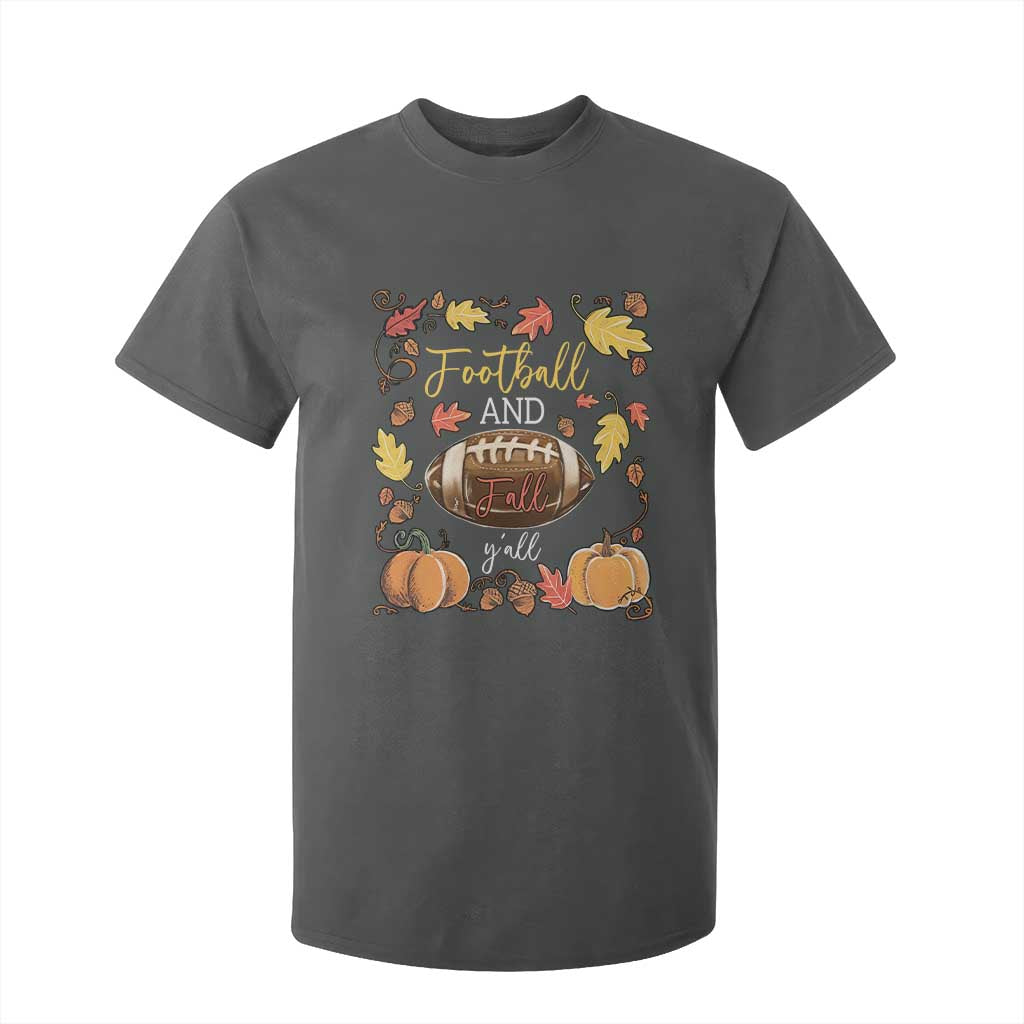 Football And Fall Yall T Shirt For Kid Fall Season American Football TS11 Dark Heather Print Your Wear