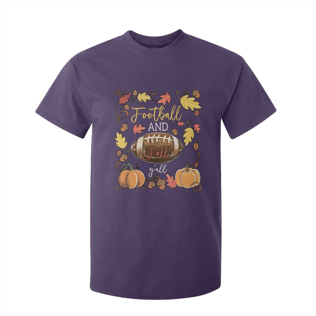 Football And Fall Yall T Shirt For Kid Fall Season American Football TS11 Purple Print Your Wear