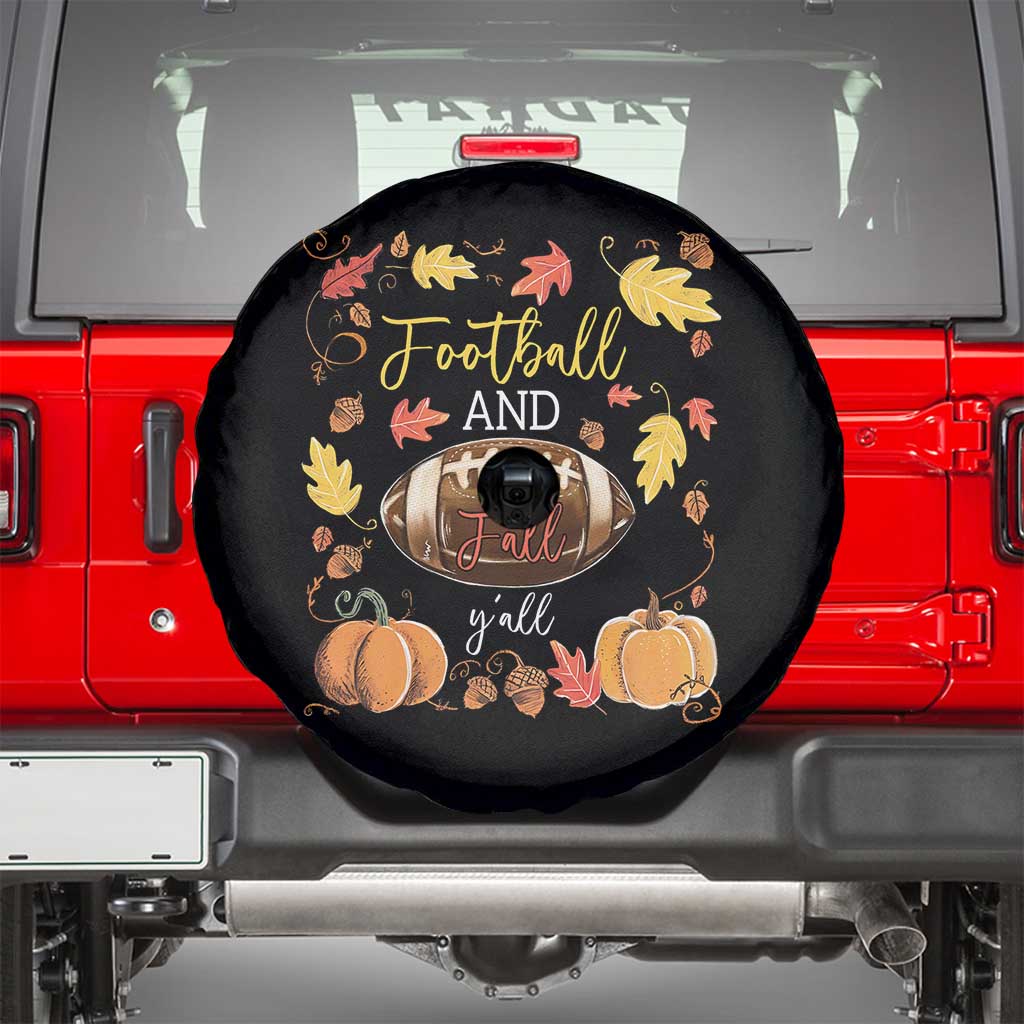 Football And Fall Yall Spare Tire Cover Fall Season American Football TS11 Black Print Your Wear