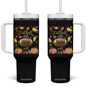 Football And Fall Yall Tumbler With Handle Fall Season American Football TS11 One Size: 40 oz Black Print Your Wear