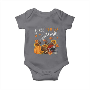 Fall Means Football Baby Onesie Fall Season American Football Thanksgiving TS11 Charcoal Print Your Wear