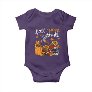 Fall Means Football Baby Onesie Fall Season American Football Thanksgiving TS11 Purple Print Your Wear