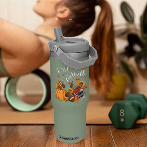 Fall Means Football Flip Straw Tumbler Fall Season American Football Thanksgiving TS11 One Size: 30 oz Moss Green Print Your Wear