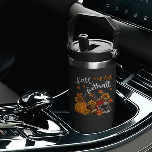 Fall Means Football Flip Straw Tumbler Fall Season American Football Thanksgiving TS11 Print Your Wear