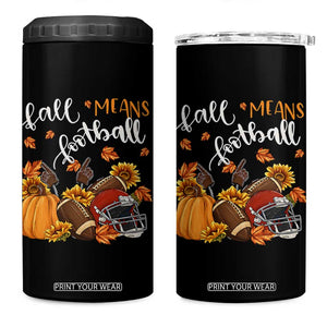Fall Means Football 4 in 1 Can Cooler Tumbler Fall Season American Football Thanksgiving TS11 One Size: 16 oz Black Print Your Wear