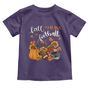 Fall Means Football Toddler T Shirt Fall Season American Football Thanksgiving TS11 Purple Print Your Wear