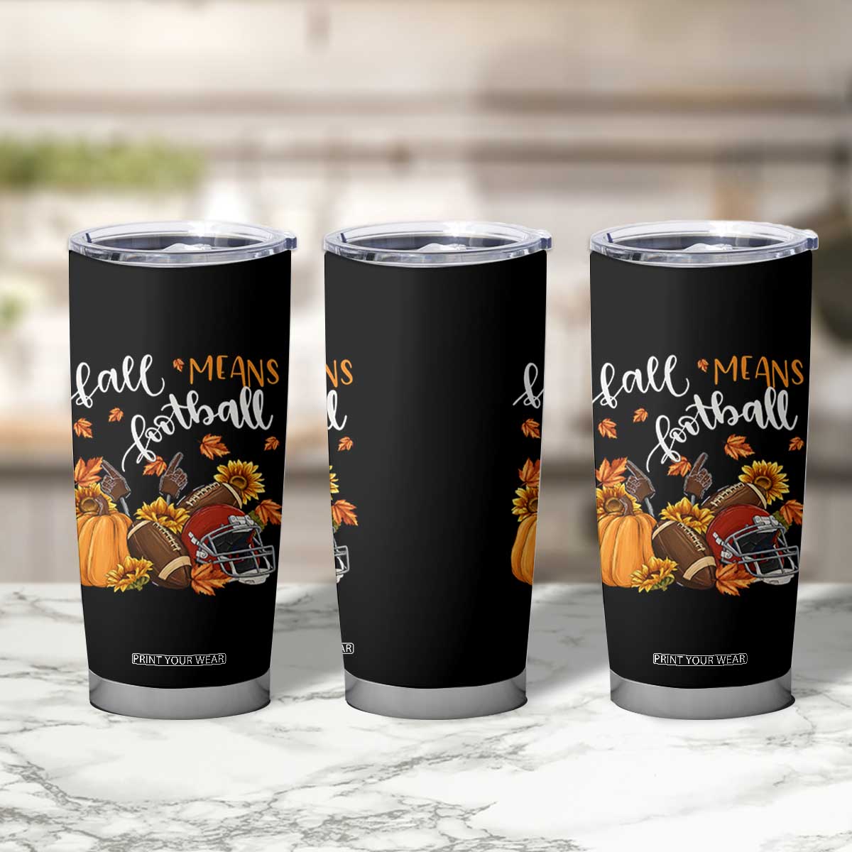 Fall Means Football Tumbler Cup Fall Season American Football Thanksgiving TS11 Print Your Wear