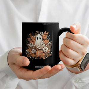 Halloween Ghost Coffee Mug Vintage Floral Pumpkin Glitter Print TS11 Print Your Wear