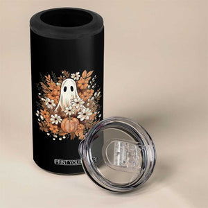 Halloween Ghost 4 in 1 Can Cooler Tumbler Vintage Floral Pumpkin Glitter Print TS11 Print Your Wear