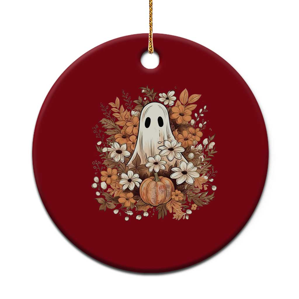 Halloween Ghost Ceramic Ornament Vintage Floral Pumpkin Glitter Print TS11 1pc Red Print Your Wear