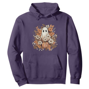 Halloween Ghost Hoodie Vintage Floral Pumpkin Glitter Print TS11 Purple Print Your Wear